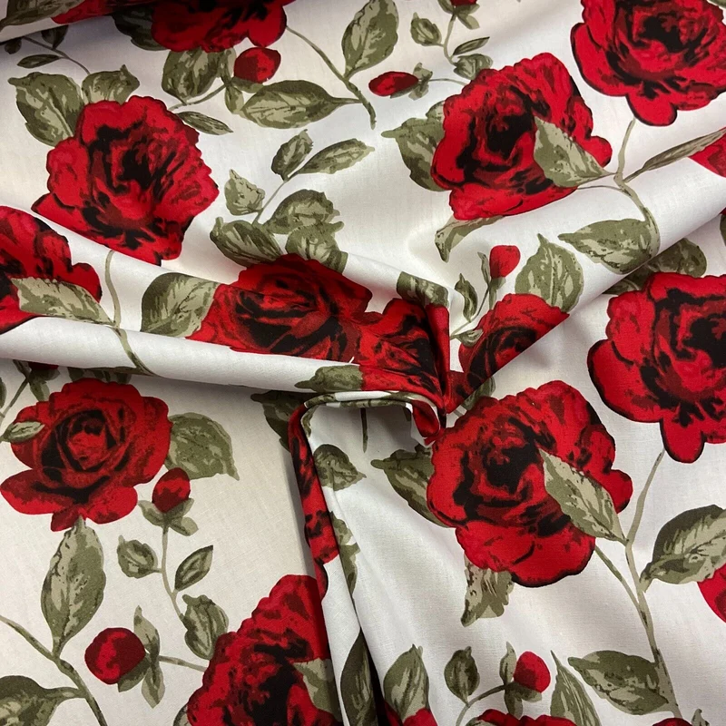 Vintage floral shabby chic rose printed 100% Cotton Poplin fabric 58" M535 Mtex