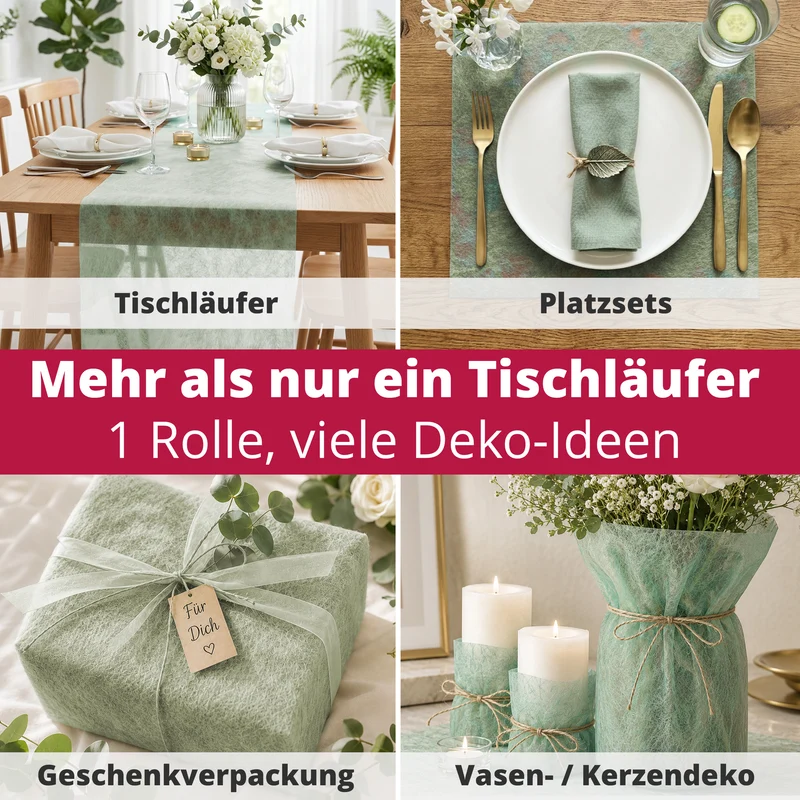 DecoHomeTextil Deco Himmel Tischläufer Vlies 30cm x 25m
