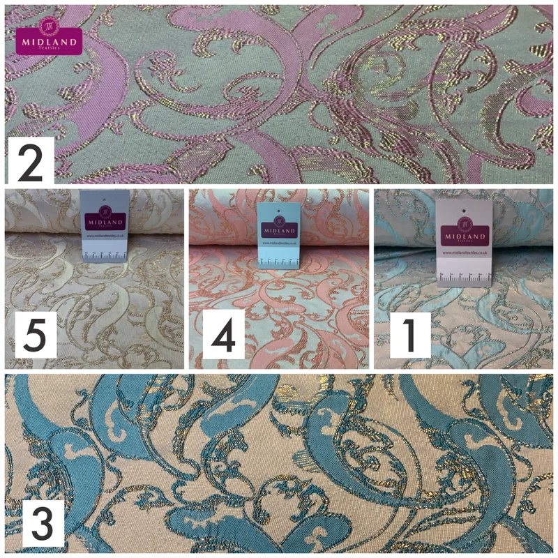 £15 Lurex Ornamental Brocade wedding fabric M1498 Mtex