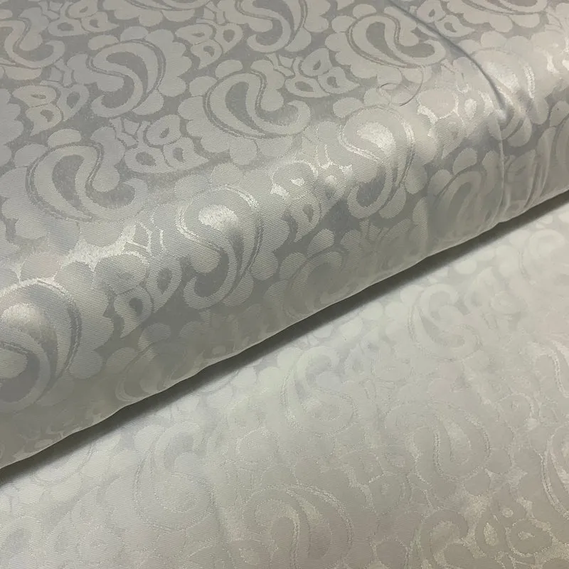 White Superfine Giza Cotton Jacquard Pre-Shrunk fabric 150cm Wide M2102