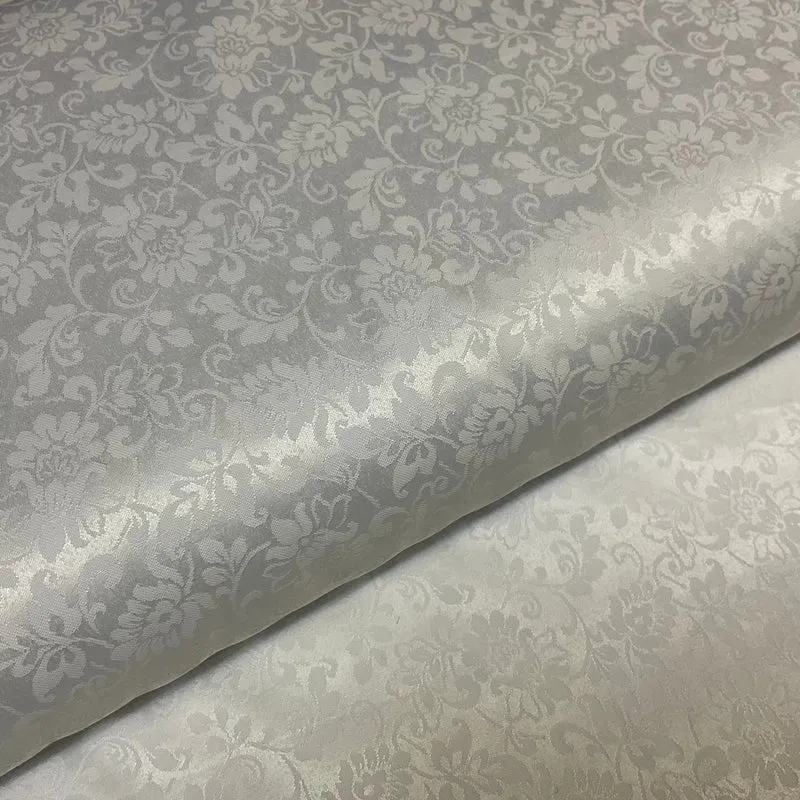 White Superfine Giza Cotton Jacquard Pre-Shrunk fabric 150cm Wide M2102