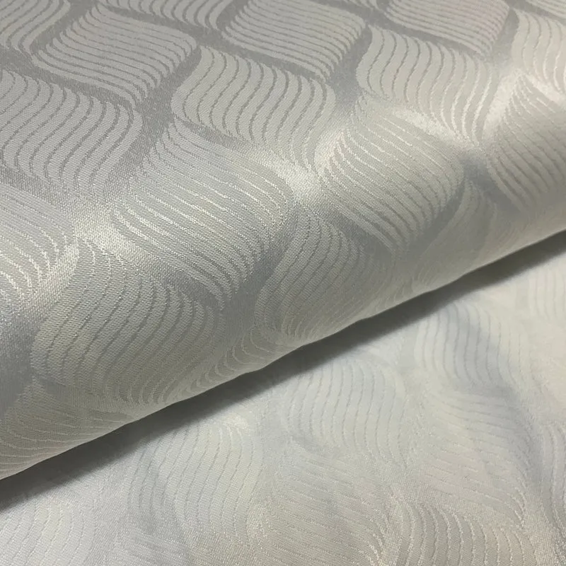 White Superfine Giza Cotton Jacquard Pre-Shrunk fabric 150cm Wide M2102