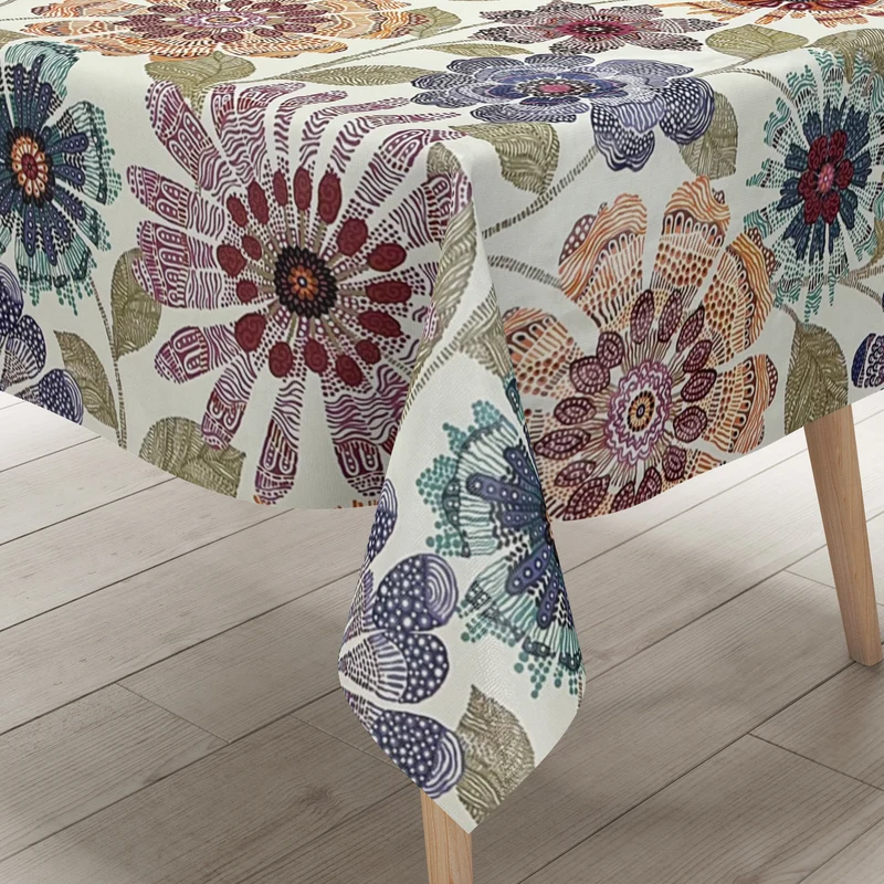 Wachstuch Tischdecke C146001 bunte Blumen Flower eckig rund oval