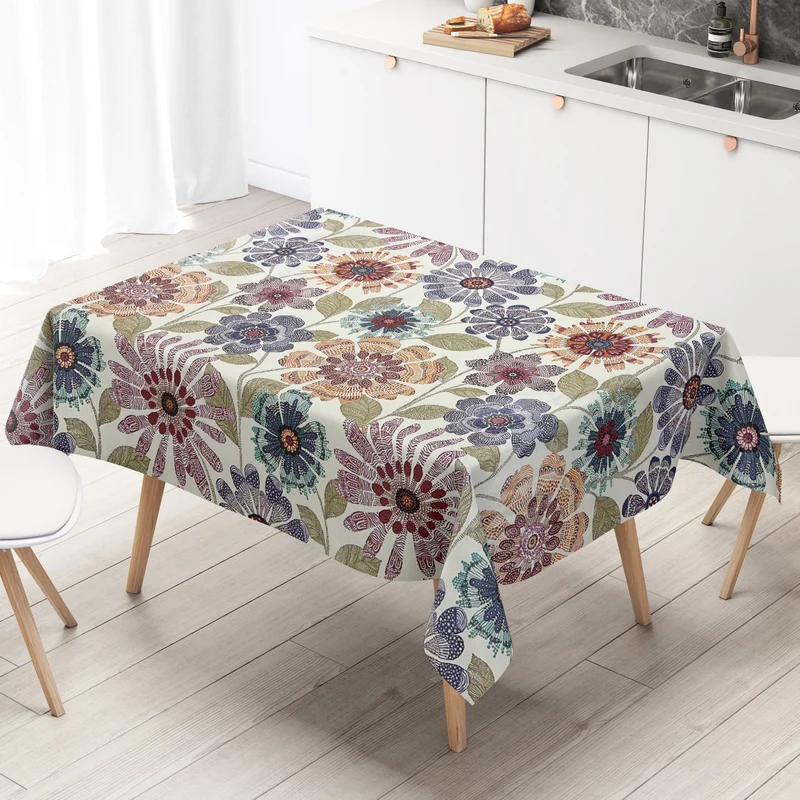Wachstuch Tischdecke C146001 bunte Blumen Flower eckig rund oval