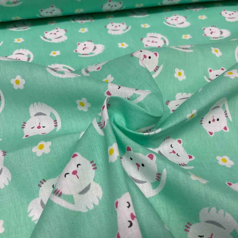 Kitten Kitty Children's Poly cotton printed lightweight fabric M1628