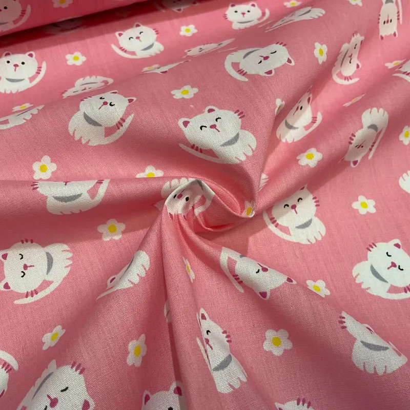 Kitten Kitty Children's Poly cotton printed lightweight fabric M1628