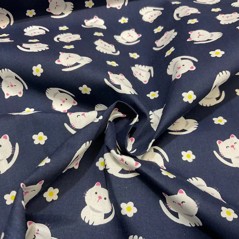 Kitten Kitty Children's Poly cotton printed lightweight fabric M1628
