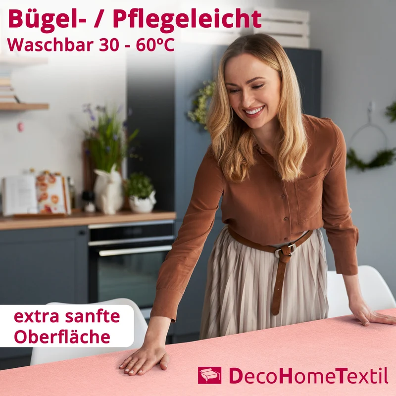 Leinen Optik Tischdecke eckig altrosa