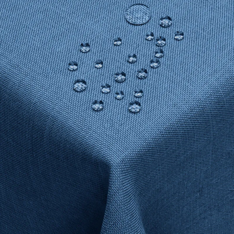 Leinen Optik Tischdecke eckig blau