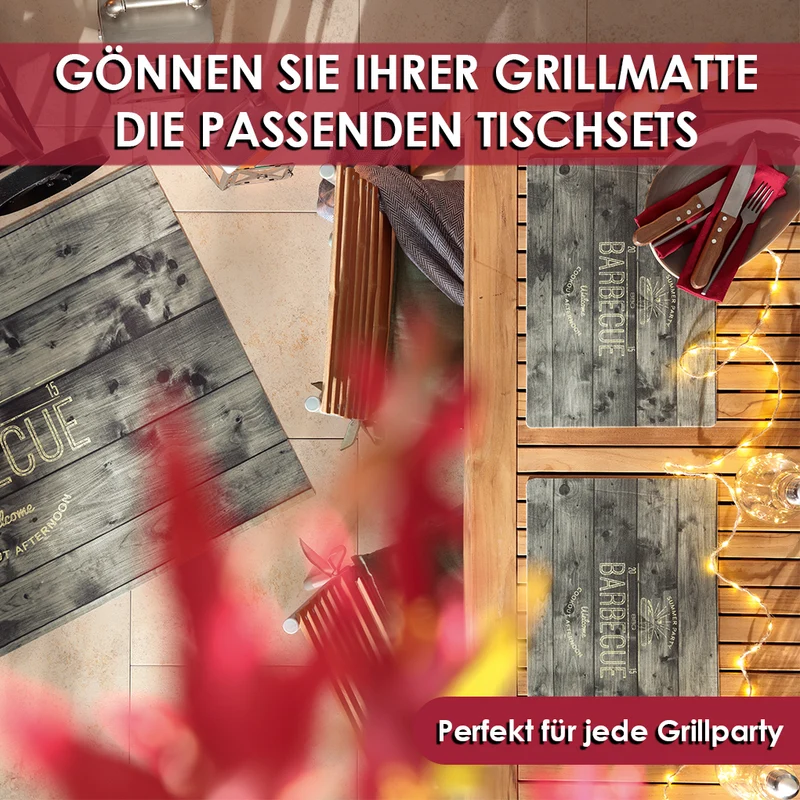 BBQ Tischsets mit Teflon-Fleckschutzausrüstung 2er-Set 30 x 43 cm