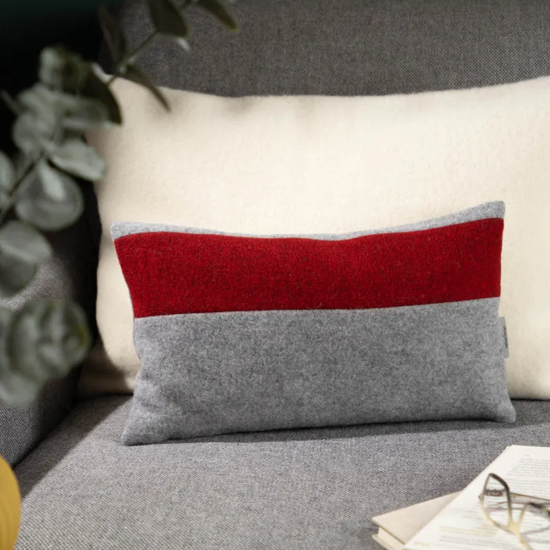 Kleines Kuschelkissen | Loden & Bioleinen | Wollfüllung | Unikat