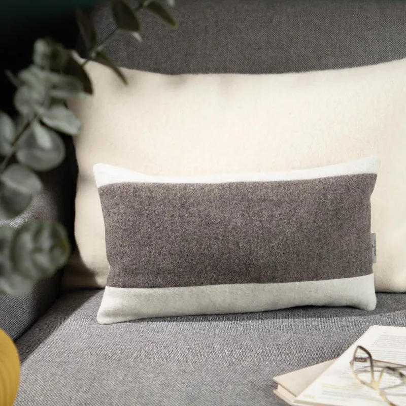 Kleines Kuschelkissen | Loden & Bioleinen | Wollfüllung | Unikat