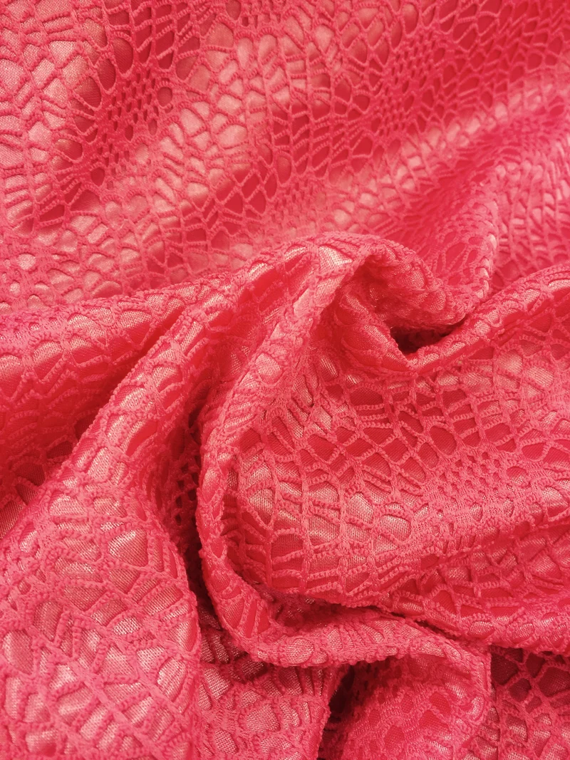 £4.99/m Floral paisley satin backed Bonded lace net 58" wide one way stretch M10