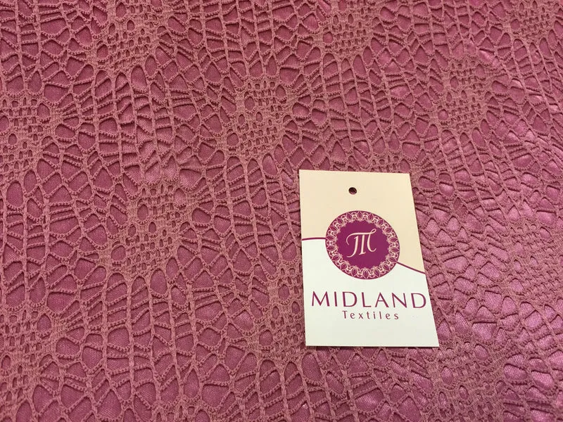 £4.99/m Floral paisley satin backed Bonded lace net 58" wide one way stretch M10