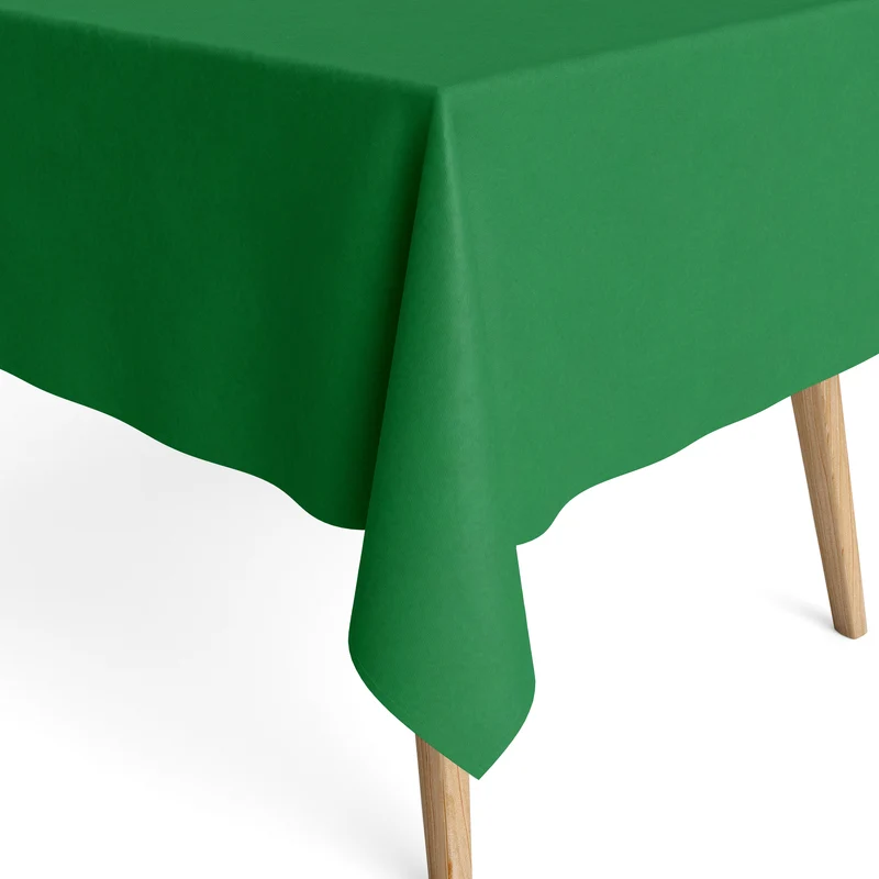 Jacquard Tischdecke aus beschichteter Baumwolle mit Fleckenschutz IBIZA VERDE BILLAR grün uni einfarbig eckig rund oval