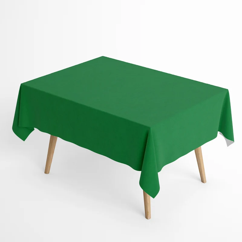 Jacquard Tischdecke aus beschichteter Baumwolle mit Fleckenschutz IBIZA VERDE BILLAR grün uni einfarbig eckig rund oval