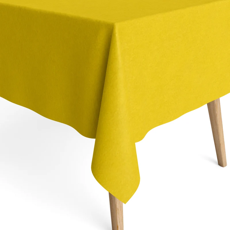 Jacquard Tischdecke aus beschichteter Baumwolle mit Fleckenschutz IBIZA LIMON gelb uni einfarbig eckig rund oval