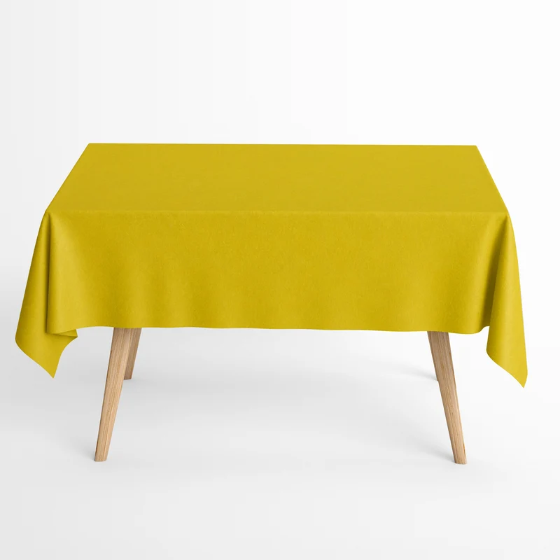 Jacquard Tischdecke aus beschichteter Baumwolle mit Fleckenschutz IBIZA LIMON gelb uni einfarbig eckig rund oval