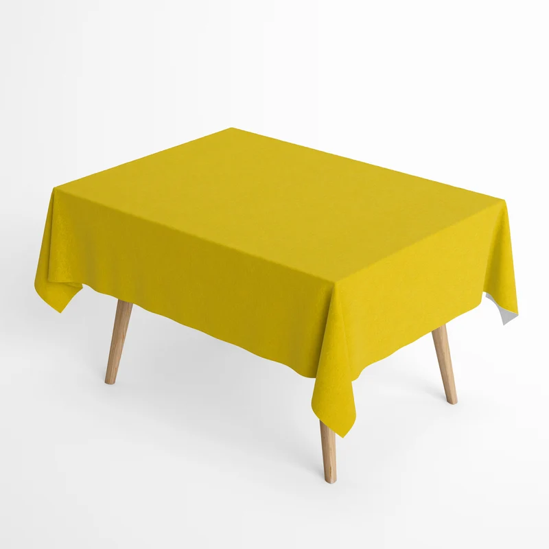 Jacquard Tischdecke aus beschichteter Baumwolle mit Fleckenschutz IBIZA LIMON gelb uni einfarbig eckig rund oval