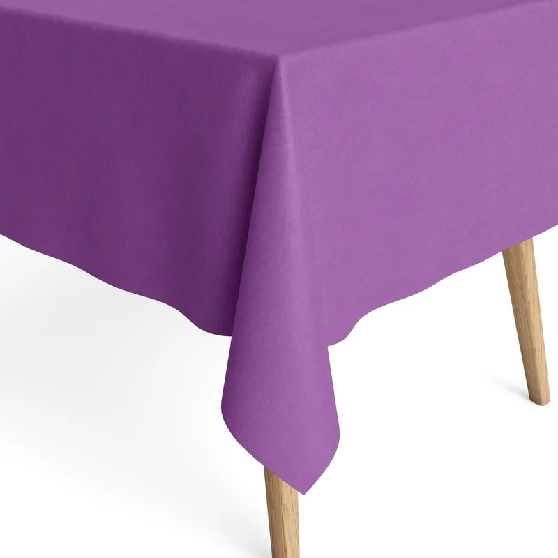 Jacquard Tischdecke aus beschichteter Baumwolle mit Fleckenschutz IBIZA LAVAND lila lavendel uni einfarbig eckig rund oval