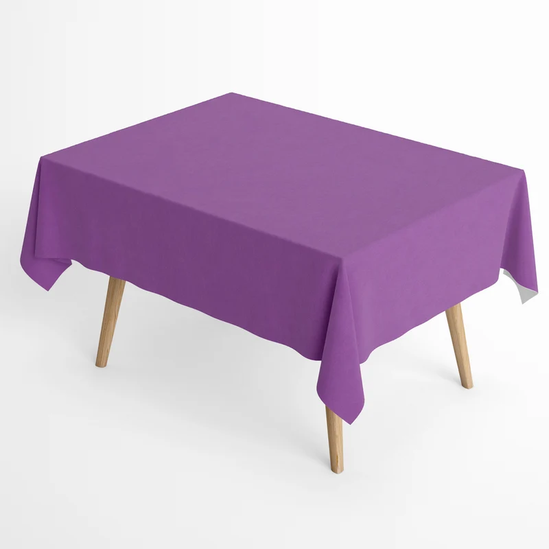 Jacquard Tischdecke aus beschichteter Baumwolle mit Fleckenschutz IBIZA LAVAND lila lavendel uni einfarbig eckig rund oval