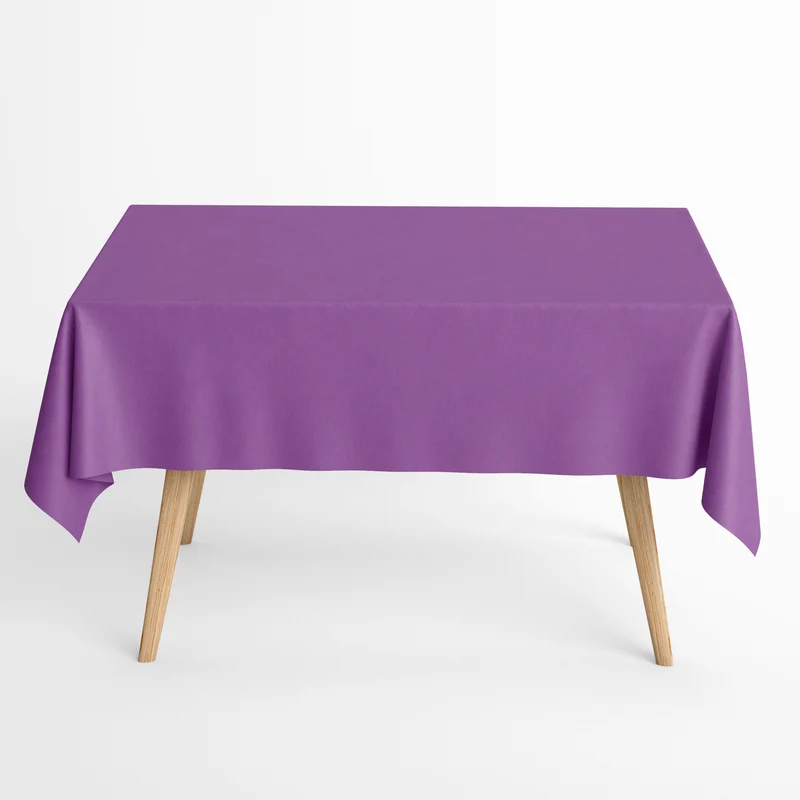 Jacquard Tischdecke aus beschichteter Baumwolle mit Fleckenschutz IBIZA LAVAND lila lavendel uni einfarbig eckig rund oval