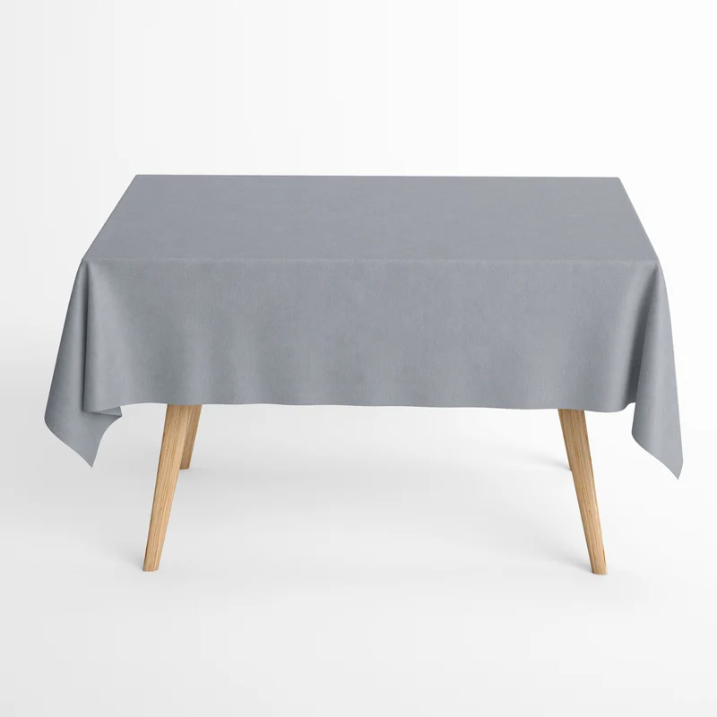 Jacquard Tischdecke aus beschichteter Baumwolle mit Fleckenschutz IBIZA GRIS hellgrau uni einfarbig eckig rund oval