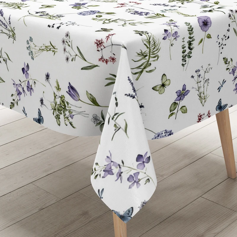 Wachstuch Tischdecke EZ30 zarte Wiesenblumen Kornblumen eckig rund oval