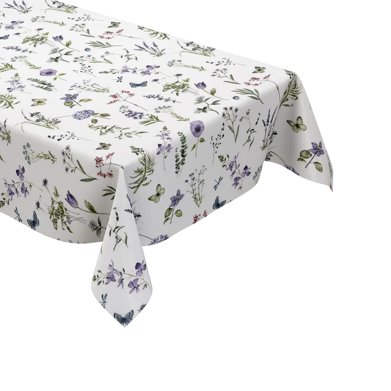 Wachstuch Tischdecke EZ30 zarte Wiesenblumen Kornblumen eckig rund oval