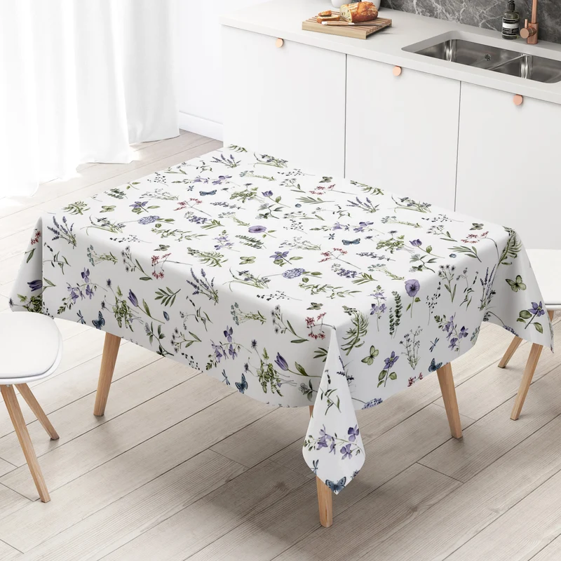 Wachstuch Tischdecke EZ30 zarte Wiesenblumen Kornblumen eckig rund oval