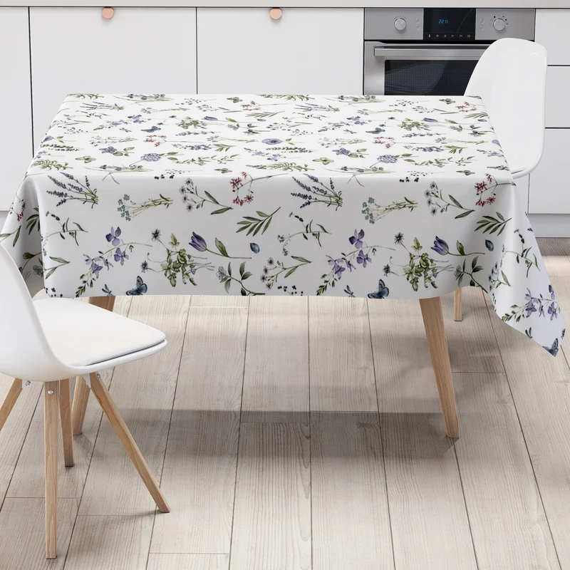 Wachstuch Tischdecke EZ30 zarte Wiesenblumen Kornblumen eckig rund oval