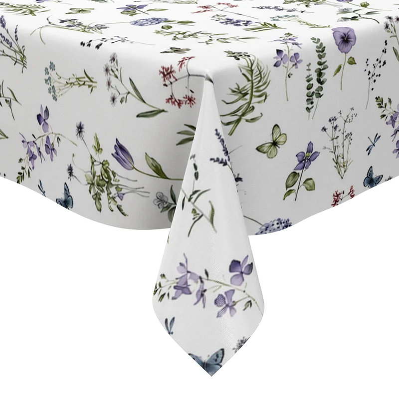 Wachstuch Tischdecke EZ30 zarte Wiesenblumen Kornblumen eckig rund oval