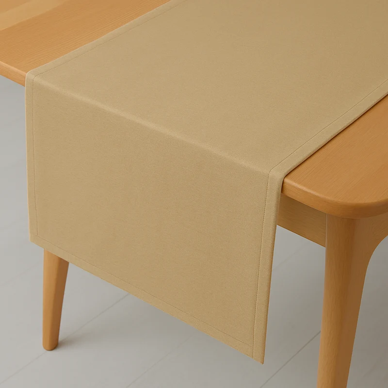 Leinen Optik Tischläufer eckig beige sand