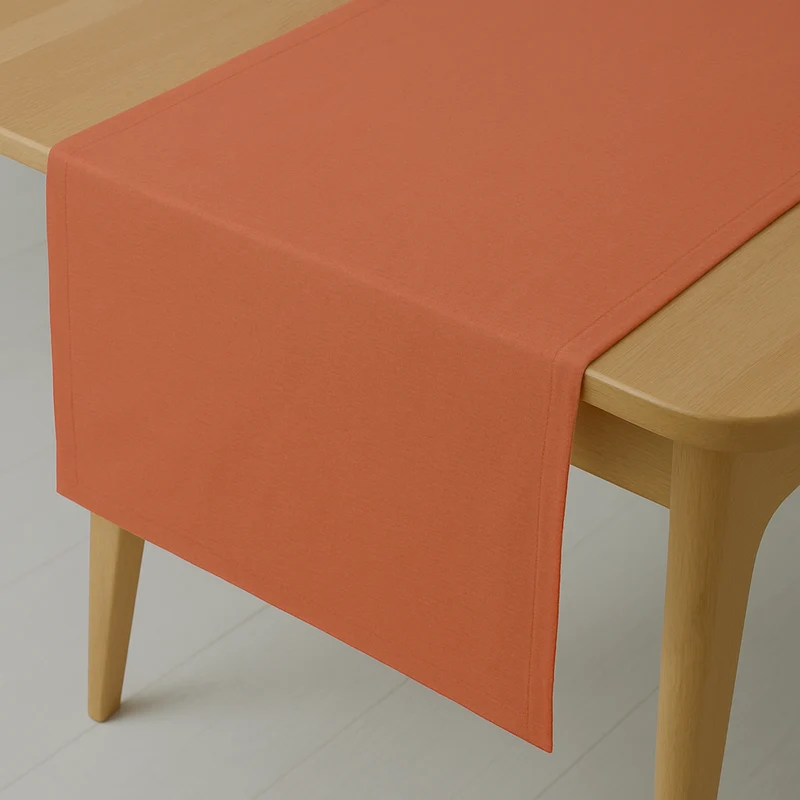 Leinen Optik Tischläufer eckig orange