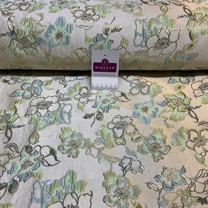 Indian Gold Floral wedding Brocade Fabric ideal for waistcoats 150cm wide M1944