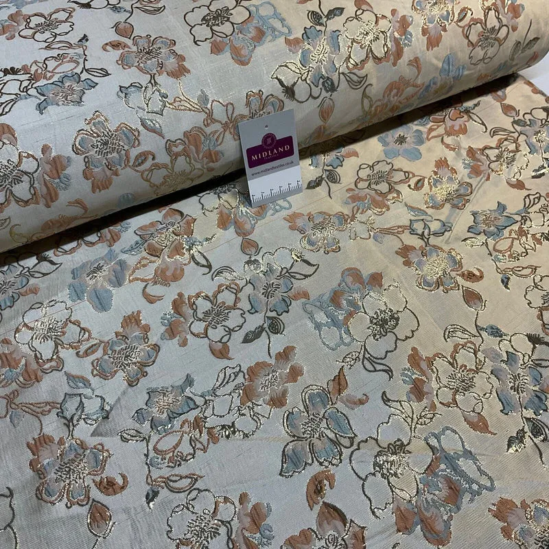 Indian Gold Floral wedding Brocade Fabric ideal for waistcoats 150cm wide M1944