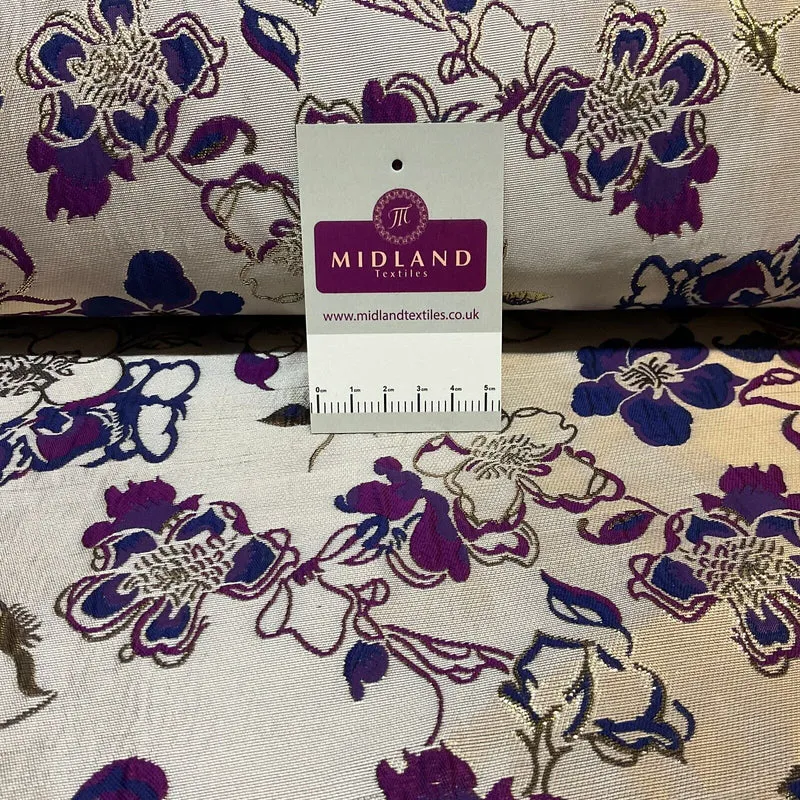 Indian Gold Floral wedding Brocade Fabric ideal for waistcoats 150cm wide M1944