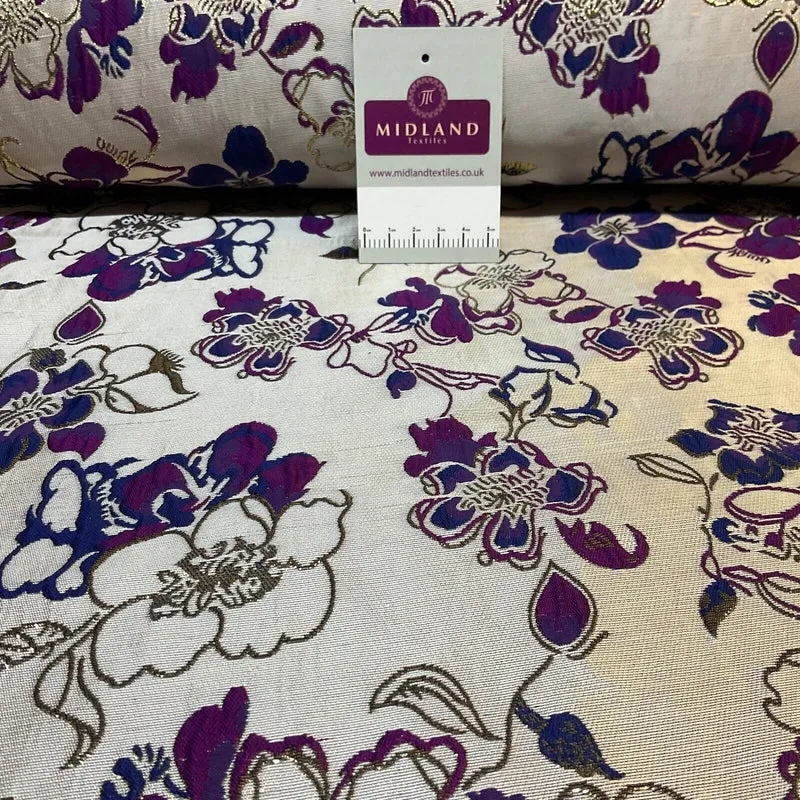 Indian Gold Floral wedding Brocade Fabric ideal for waistcoats 150cm wide M1944