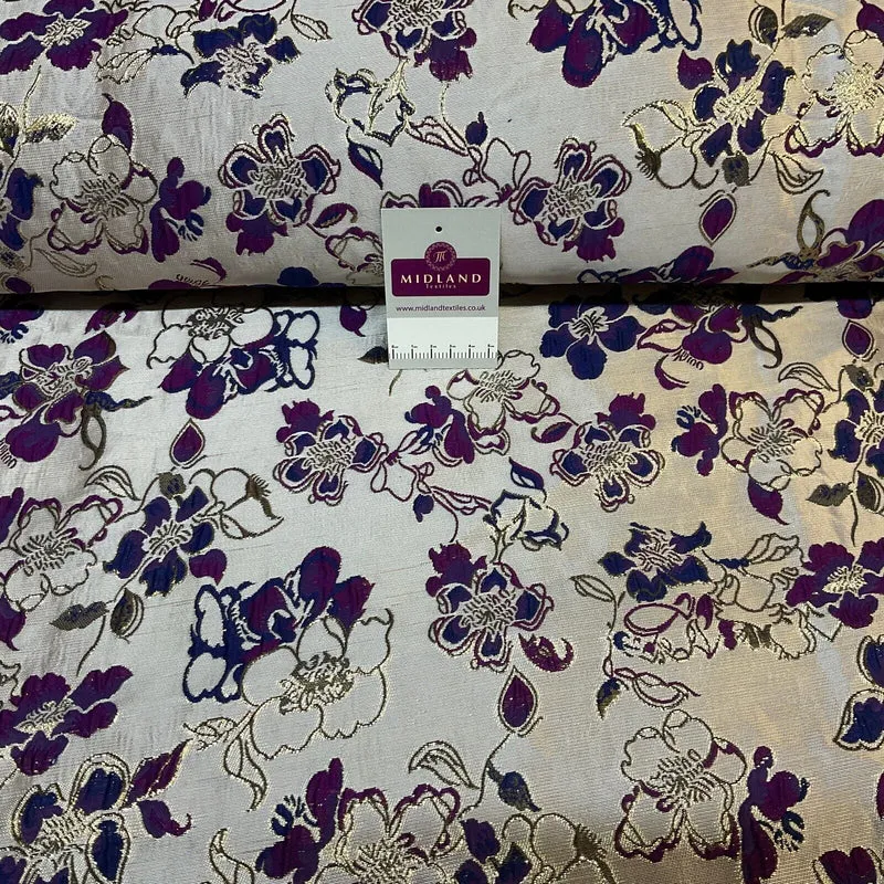 Indian Gold Floral wedding Brocade Fabric ideal for waistcoats 150cm wide M1944