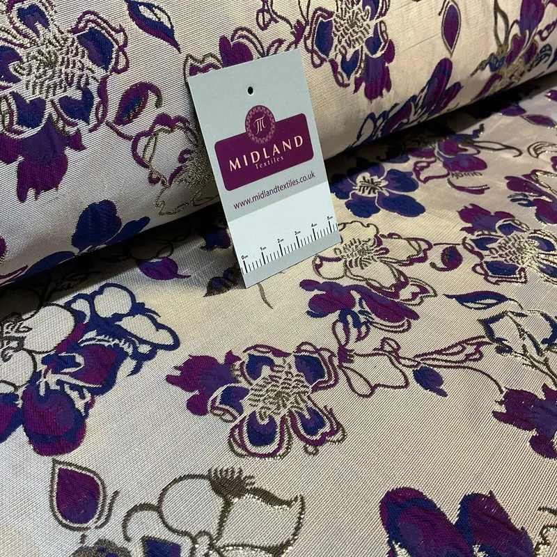 Indian Gold Floral wedding Brocade Fabric ideal for waistcoats 150cm wide M1944