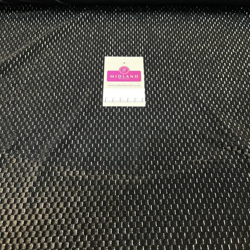 Stunning Black Metallic Stripe Lurex Velvet Spandex Fabric 150cm Wide M1961