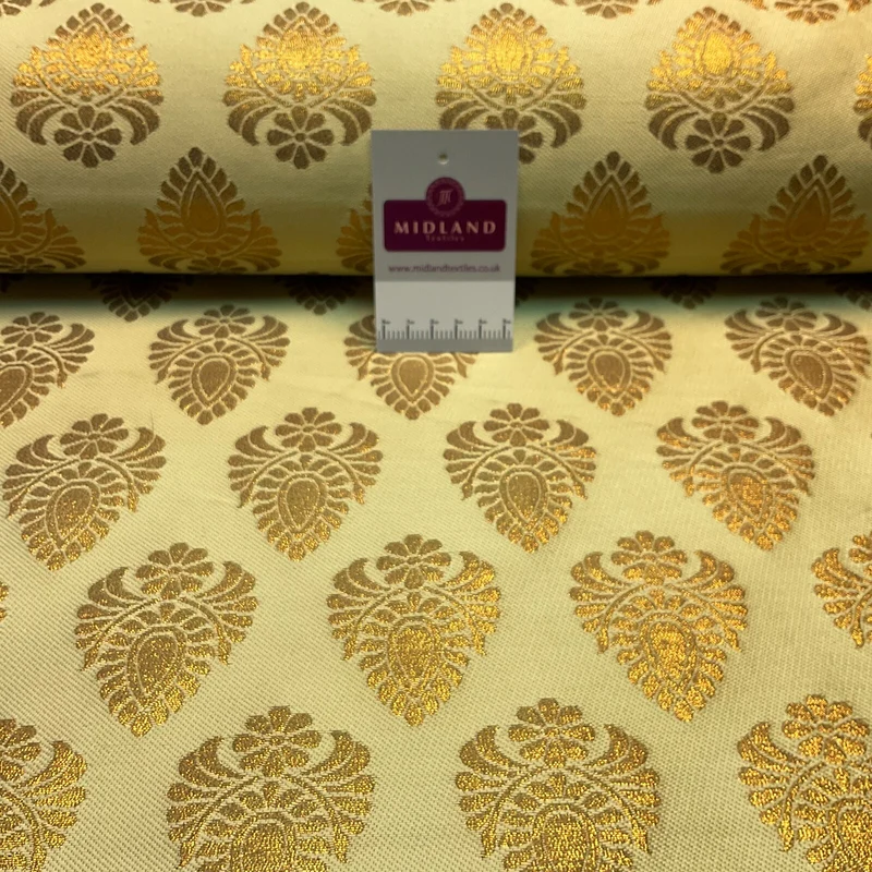 £15 Indian Banarsi fabric Brocade Geometric waistcoat wedding 125cm M1686