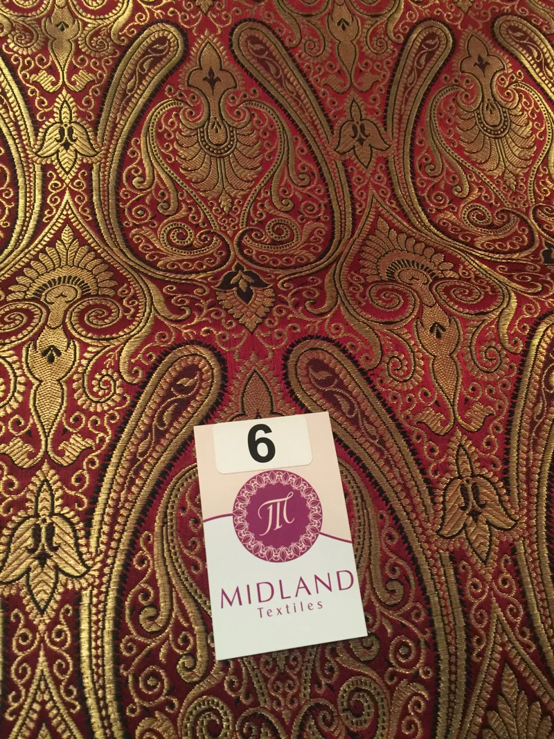 £14.99/m Luxury Gold Paisley Indian Banarsi Brocade Fabric M246 Metallic Bridal