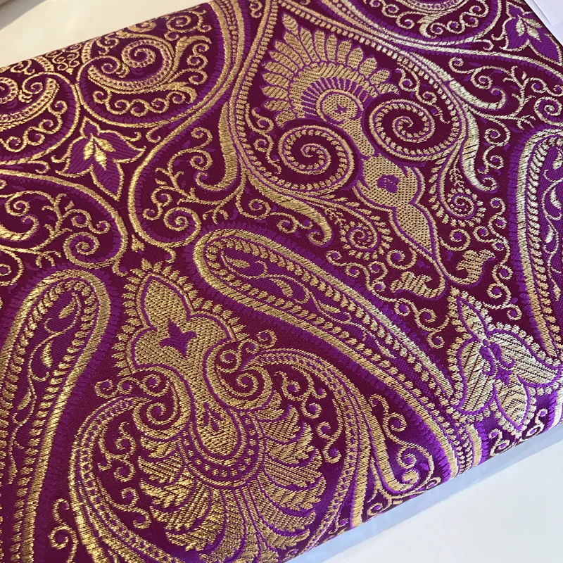 £14.99/m Luxury Gold Paisley Indian Banarsi Brocade Fabric M246 Metallic Bridal