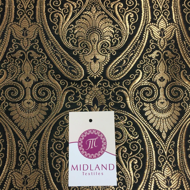 £14.99/m Luxury Gold Paisley Indian Banarsi Brocade Fabric M246 Metallic Bridal