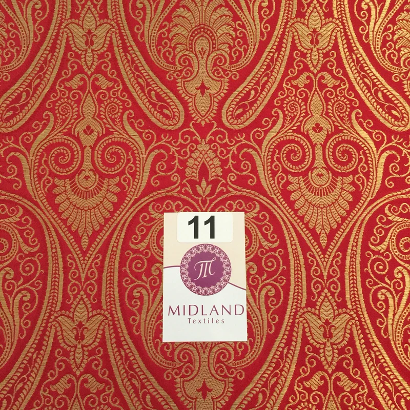 £14.99/m Luxury Gold Paisley Indian Banarsi Brocade Fabric M246 Metallic Bridal