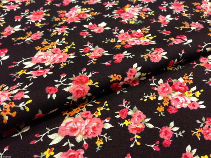 Cath Kidston Inspired Floral 100% Cotton Printed Fabric £6.99/metre 58" M123 Mtex