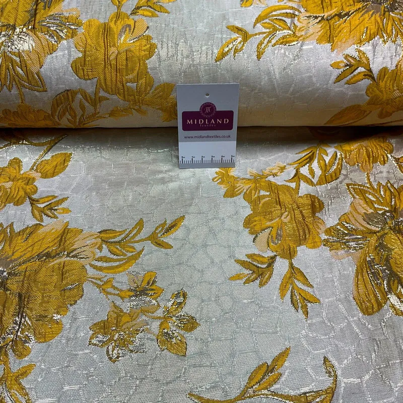 Indian Large Floral Banarsi brocade waistcoat wedding fabric 140cm wide M1684