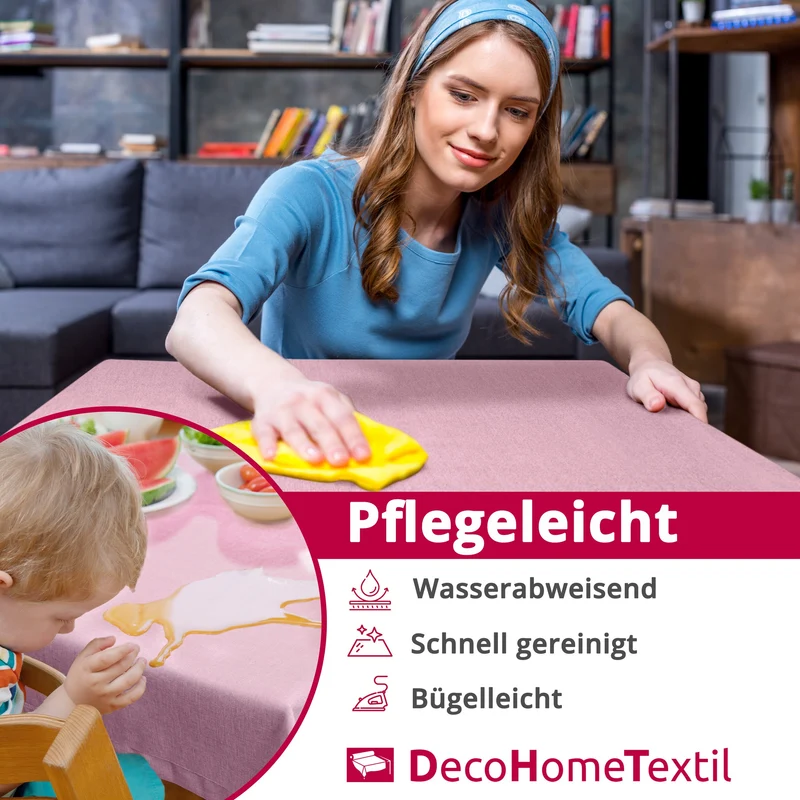 Leinen Optik Tischdecke eckig lila