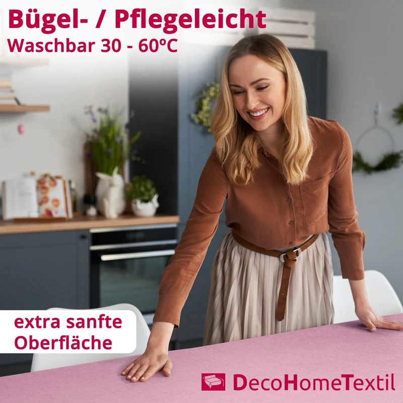 Leinen Optik Tischdecke eckig lila